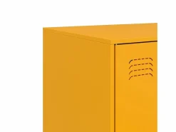 vidaxl Aparador de acero mostaza 67x39x107 cm