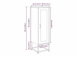 vidaxl Aparador de acero laminado en frío 36x39x123 cm