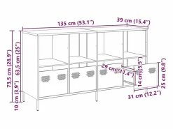 Sale Aparador de acero laminado en frío 135x39x73,5 cm Aparador De Cocina