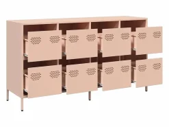 New vidaxl Aparador de acero laminado en frío 135x39x73,5 cm Rosa