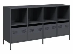 vidaxl Aparador de acero laminado en frío antracita 135x39x73,5 cm