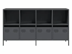vidaxl Aparador de acero laminado en frío antracita 135x39x73,5 cm