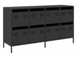 New vidaxl Aparador de acero laminado en frío 135x39x73,5 cm Negro