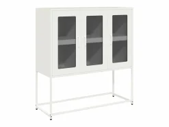 Outlet vidaxl Aparador de acero laminado en frío 100,5x39x107 cm Blanco