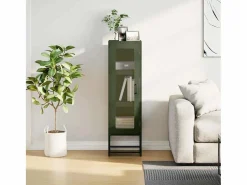 vidaxl Aparador de acero laminado en frío oliva 36x39x123 cm
