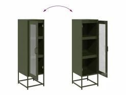 vidaxl Aparador de acero laminado en frío oliva 36x39x123 cm