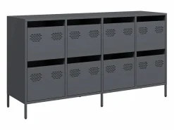 Best vidaxl Aparador de acero laminado en frío antracita 135x39x73,5 cm Gris antracita