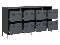 Best vidaxl Aparador de acero laminado en frío antracita 135x39x73,5 cm Gris antracita