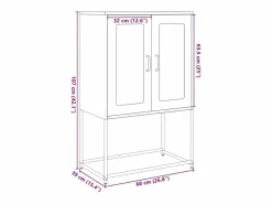 vidaxl Aparador de acero 68x39x107 cm