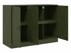 Discount vidaxl Aparador de acero oliva 99x39x73 cm Verde