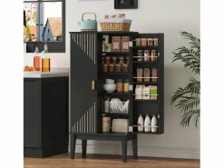 Outlet Aparador de cocina - 120 x 59 x 30 cm - con 2 puertas con estantes - estilo vintage - MDF - Aparador De Cocina