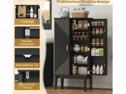 Outlet Aparador de cocina - 120 x 59 x 30 cm - con 2 puertas con estantes - estilo vintage - MDF - Aparador De Cocina