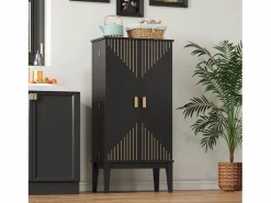 Outlet Aparador de cocina - 120 x 59 x 30 cm - con 2 puertas con estantes - estilo vintage - MDF - Aparador De Cocina
