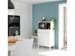 Loungitude Aparador de cocina 2 puertas y 1 cajón L72 cm - Kira
