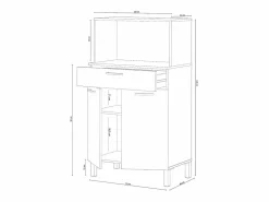 Loungitude Aparador de cocina 2 puertas y 1 cajón L72 cm - Kira