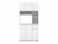 Sale Vente-unique Aparador de cocina con 6 puertas, 1 cajón y 5 estantes - - NIZALI Blanco