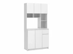 Sale Vente-unique Aparador de cocina con 6 puertas, 1 cajón y 5 estantes - - NIZALI Blanco