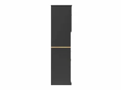 Sale Aparador de cocina con iluminación LED, 3 puertas y 3 cajones - Madera MDF negra Aparador De Cocina