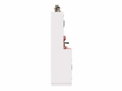 Hauss Spole Aparador de cocina 110x38x180 cm con iluminación LED, toma de corriente, 5 puertas y 1 cajón -
