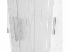 Hauss Spole Aparador de cocina 114,5x40x190cm con 5 puertas, 1 cajón y 2 nichos, cuerpo en chapa de madera imitación madera blanca y marrón