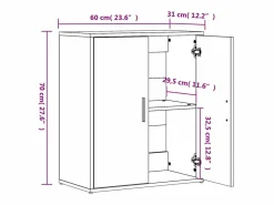 Sale Aparador de madera de ingeniería 2 uds 60x31x70 cm Aparador De Cocina