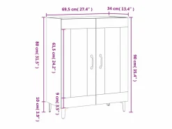 vidaxl Aparador de madera de ingeniería 69,5x34x90 cm
