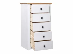 Hot Aparador de madera maciza pino estilo Panamá 46x40x89 cm Cómoda