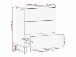 Clearance Aparador de madera maciza de mango de 60x33,5x75 cm Mueble De Bebé