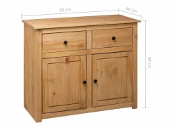 vidaxl Aparador de madera maciza de pino estilo Panamá 93x40x80 cm