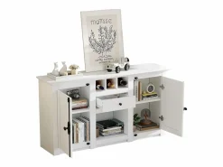 Merax Aparador de salón con 2 puertas y 1 cajón - 130 x 35 x 70 cm - para salones y despachos - MDF + aglomerado -