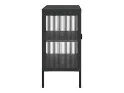 Online Clicnbuy Aparador de vidrio y acero 105x35x70 cm Negro