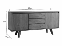 Hot Miliboo Aparador diseño nogal FIFTIES Marru00f3n