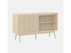 Discount Sweeek Aparador escandinavo efecto madera con 2 puertas, 150cm natural Marru00f3n