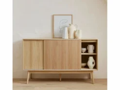 Discount Sweeek Aparador escandinavo efecto madera con 2 puertas, 150cm natural Marru00f3n