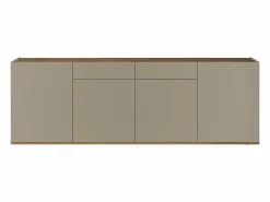 Aparador Garda con 4 puertas y 2 cajones mate y roble 200x35x71 cm