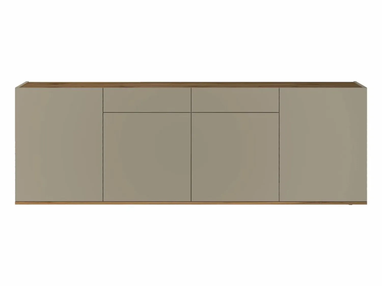Aparador Garda con 4 puertas y 2 cajones mate y roble 200x35x71 cm