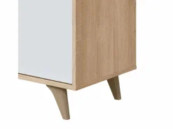 Aparador Kikua 3 puertas roble canadian y artik, 75x154x40 cm Aparador