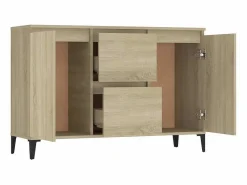 Discount Aparador madera contrachapada color roble Sonoma 102x35x70 cm Aparador