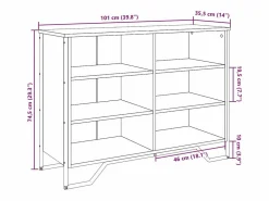Clearance Aparador madera de ingeniería roble ahumado 101x35,5x74,5 cm Aparador
