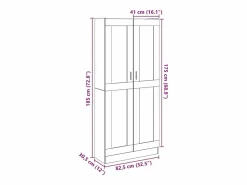 vidaxl Aparador madera ingeniería madera envejecida 82,5x30,5x185 cm