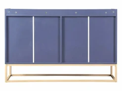 Outlet Aparador Moderno 120 x 30 x 80 cm - Aparador Estilo Minimalista con 4 Puertas para Comedor, Salón, Cocina - Marino Azul