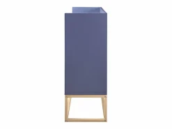 Outlet Aparador Moderno 120 x 30 x 80 cm - Aparador Estilo Minimalista con 4 Puertas para Comedor, Salón, Cocina - Marino Azul