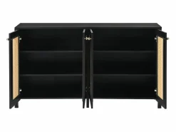 Clearance Aparador moderno con estantes ajustables - puertas de ratán - MDF - Aparador