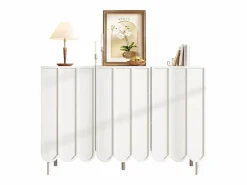 Best Aparador moderno con puertas onduladas - 120 x 35 x 80 cm - con estantes regulables - MDF - Aparador