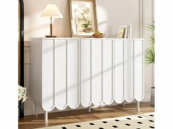 Best Aparador moderno con puertas onduladas - 120 x 35 x 80 cm - con estantes regulables - MDF - Aparador