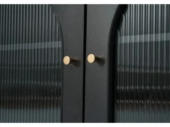 Discount ModernLuxe Aparador, Mueble bar giratorio y retráctil con LED - gran espacio de almacenamiento - estilo contemporáneo - Negro