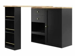 ModernLuxe Aparador, Mueble bar giratorio y retráctil - 2 cajones y 6 compartimentos -