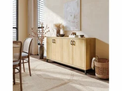 Clearance Aparador, mueble de cocina de 4 puertas, para entrada, salón, cocina, dormitorio, 160 x 35 x 80 cm Aparador
