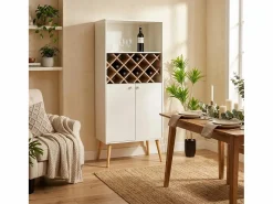 Clearance Aparador mueble para vinos de cocina y salón con 2 puertas estilo nórdico Ulbster Botellero|Accesorios Para Vino Y Bar