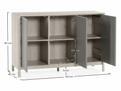 Clearance VS Venta-stock Aparador Nassau 3 puertas efecto Roble/ Verde
